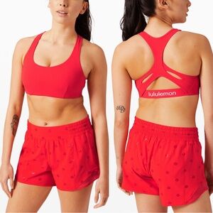 Lululemon | Carnation Red Strong Identity Bra | Size 4